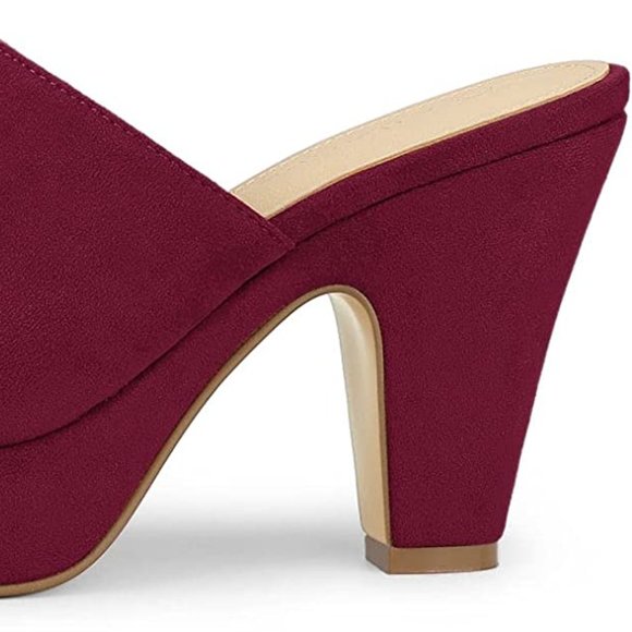 Allegra K Women's Open Toe Platform Chunky Heel Slides Sandals NEW in Box - Picture 4 of 7